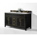 Aspen 60 in. Bath Vanity Set in Black Onyx