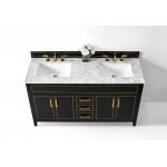 Aspen 60 in. Bath Vanity Set in Black Onyx