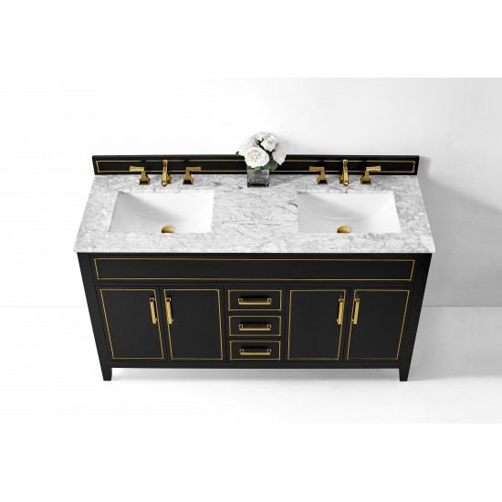 Aspen 60 in. Bath Vanity Set in Black Onyx