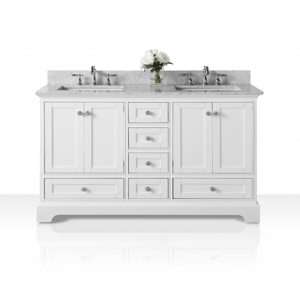 Audrey 60 in. Bath Vanity Set in White