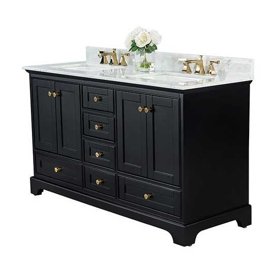 Audrey 60 in. Bath Vanity Set in Onyx Black