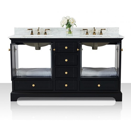 Audrey 60 in. Bath Vanity Set in Onyx Black