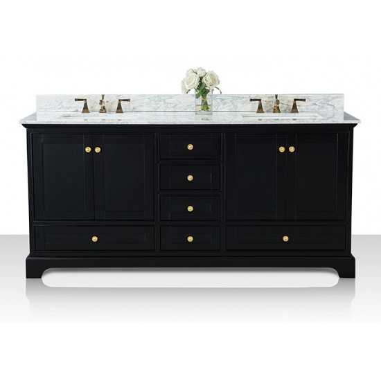 Audrey 72 in. Bath Vanity Set in Onyx Black