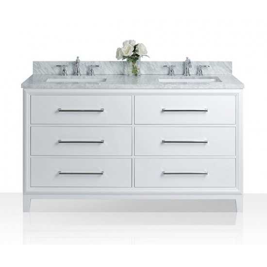 Ellie 60 in. Bath Vanity Set in White