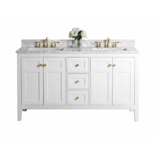 Maili 60 in. Bath Vanity Set in White