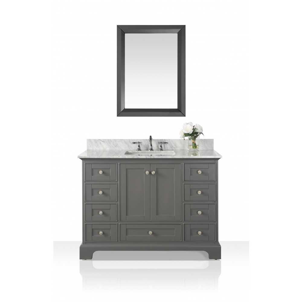 Audrey 48 in. Bath Vanity Set in Sapphire Gray with 28 in. Mirror