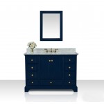 Audrey 48 in. Bath Vanity Set in Heritage Blue with 28 in. Mirror