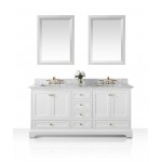 Audrey 72 in. Bath Vanity Set in White with 24 in. Mirrors