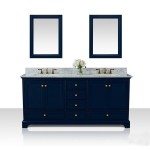 Audrey 72 in. Bath Vanity Set in Heritage Blue with 24 in. Mirrors