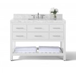 Elizabeth 48 in.Bath Vanity Set in White with 28 in. Mirror