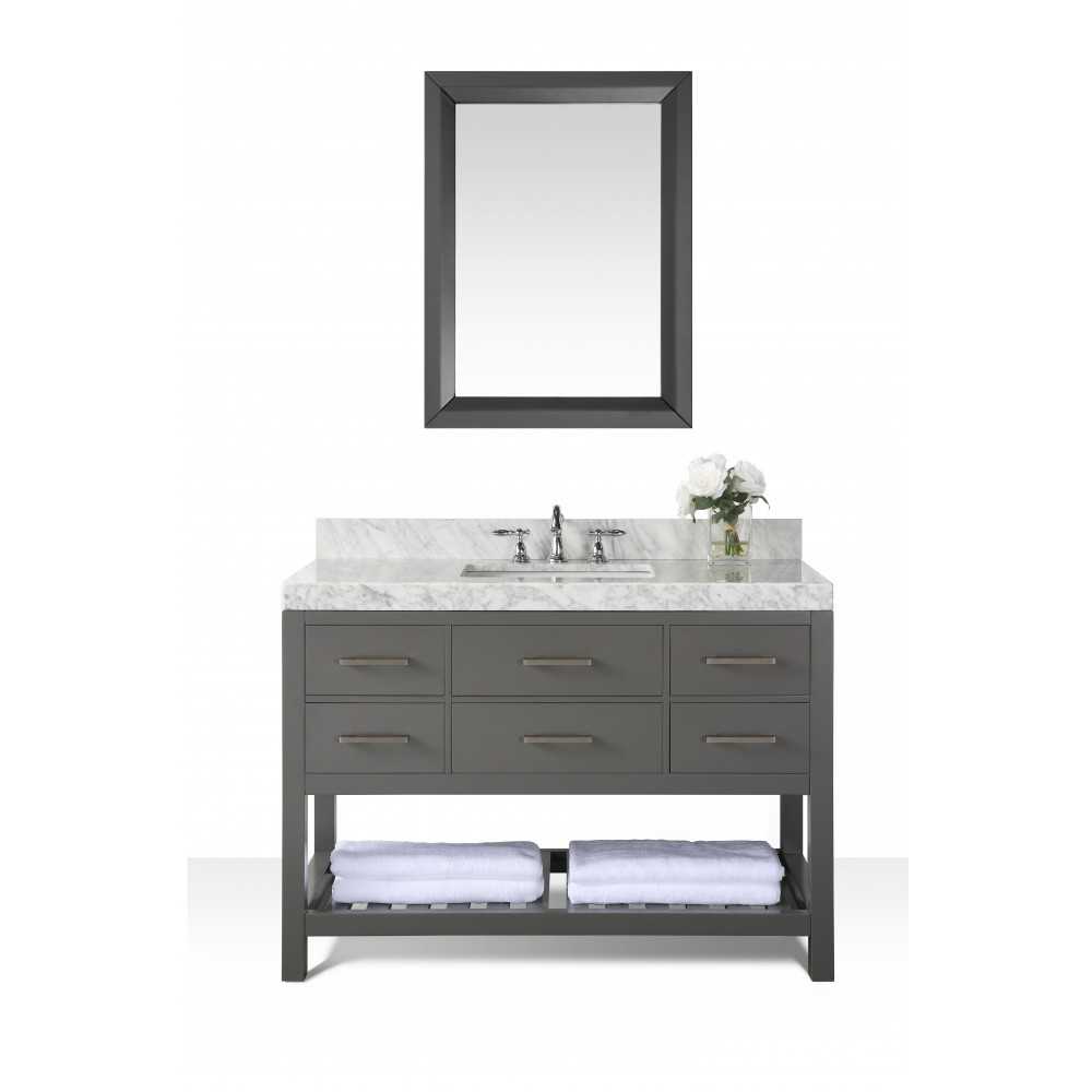 Elizabeth 48 in. Bath Vanity Set in Sapphire Gray with 28 in. Mirror