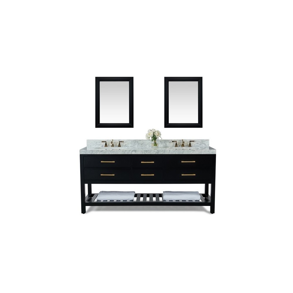 Elizabeth 72 in. Bath Vanity Set in Black Onyx with 24 in. Mirrors Elizabeth 72 in. Bath Vanity Set in Black Onyx with 24 in. Mirrors