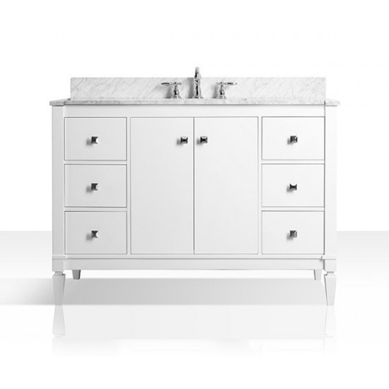 Kayleigh 48 in. Bath Vanity Set in White with 28 in. Mirror