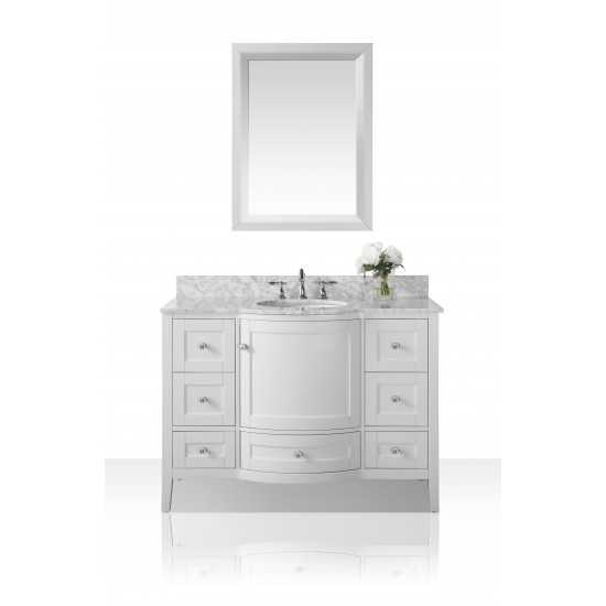 Lauren 48 in. Bath Vanity Set in White with 28 in. Mirror