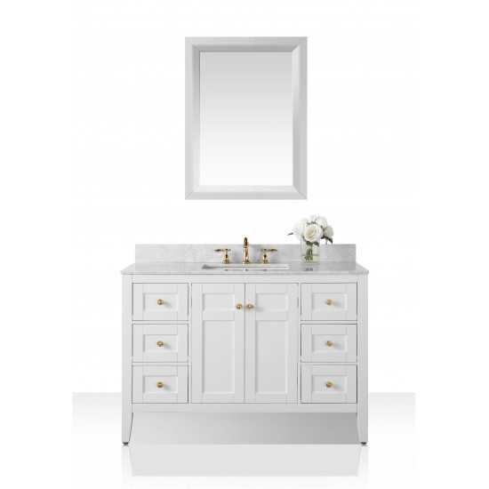 Maili 48 in. Bath Vanity Set in White with 28 in. Mirror