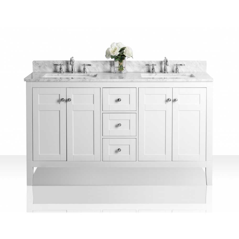 Maili 60 in. Bath Vanity Set in White with 24 in. Mirror