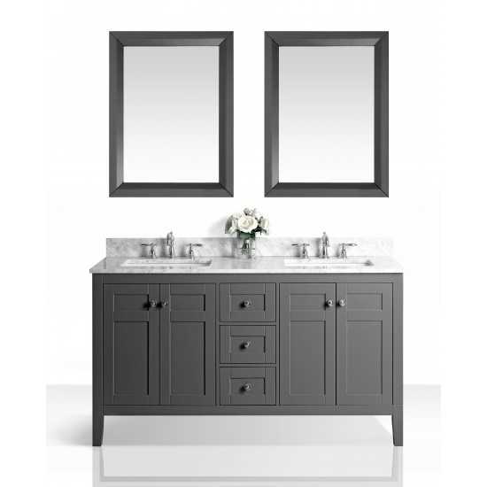 Maili 60 in. Bath Vanity Set in Sapphire Gray with 24 in. Mirror