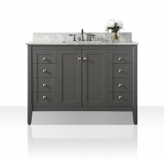 Shelton 48 in. Bath Vanity Set in Sapphire Gray with 28 in. Mirror