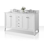 Shelton 60 in. Bath Vanity Set in White with 24 in. Mirror