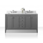 Shelton 60 in. Bath Vanity Set in Sapphire Gray with 24 in. Mirror