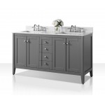 Shelton 60 in. Bath Vanity Set in Sapphire Gray with 24 in. Mirror