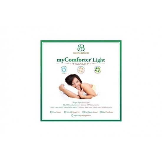 myComforter - light, 100% Washable Wool Comforter Twin 68x86"