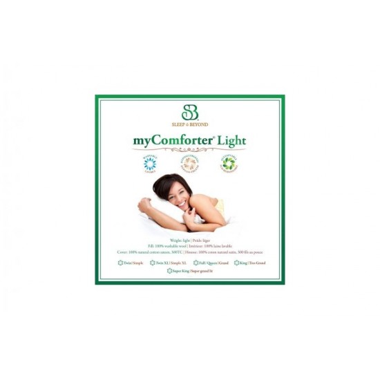 myComforter - light, 100% Washable Wool Comforter Full/Queen 90x90"