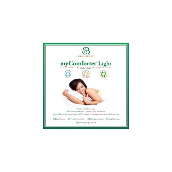 myComforter - light, 100% Washable Wool Comforter Super King 110x98"