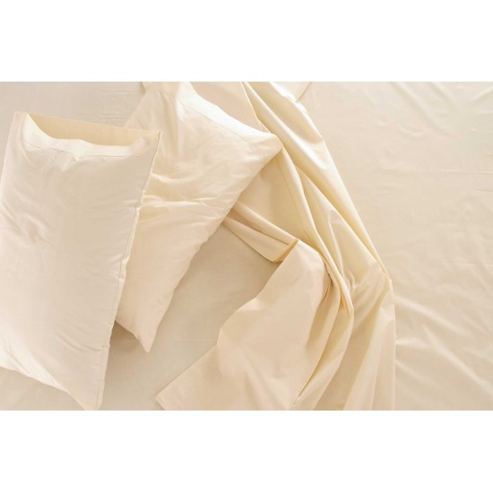 Sleep & Beyond 100% Organic Cotton Sheet Set, Split Cal King, Up to18", Ivory