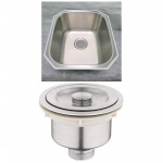 17-in. W Undermount Brushed Nickel Kitchen Sink Set For Deck Mount Drilling - Strainer Included