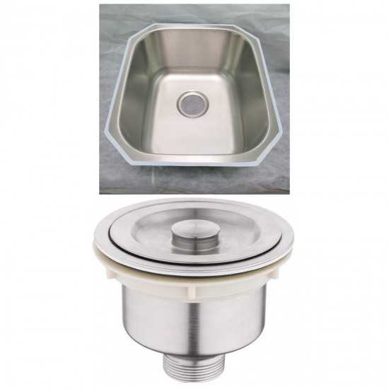 17-in. W Undermount Brushed Nickel Kitchen Sink Set For Deck Mount Drilling - Strainer Included