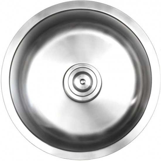 16.5-in. W Undermount Brushed Nickel Kitchen Sink Set For Deck Mount Drilling - Strainer Included