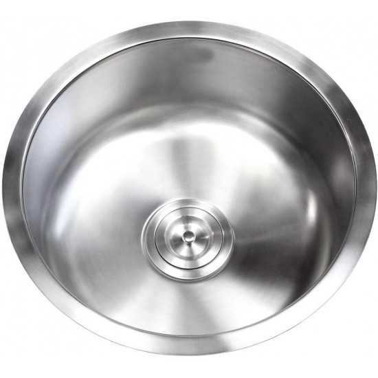 16.5-in. W Undermount Brushed Nickel Kitchen Sink Set For Deck Mount Drilling - Strainer Included