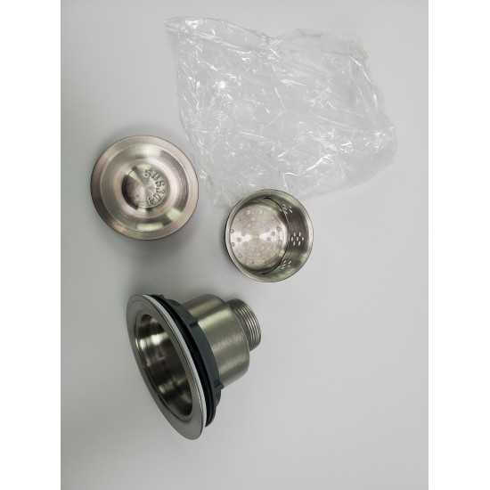 16.5-in. W Undermount Brushed Nickel Kitchen Sink Set For Deck Mount Drilling - Strainer Included