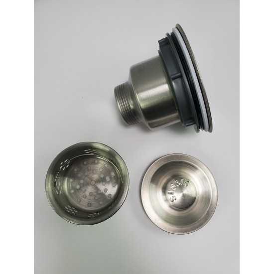 16.5-in. W Undermount Brushed Nickel Kitchen Sink Set For Deck Mount Drilling - Strainer Included