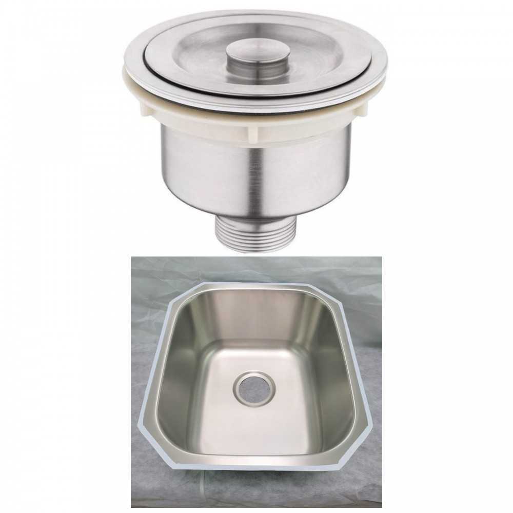 17-in. W Undermount Brushed Nickel Kitchen Sink Set For Wall Mount Drilling - Strainer Included