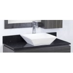 36-in. W 18.5-in. D Stone Top In Black Galaxy Color For Deck Mount Faucet