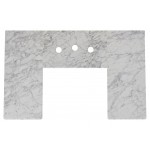 35.5-in. W 22-in. D Stone Top In Bianca Carara Color For 3H8-in. Faucet