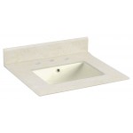 23.5-in. W 19.5-in. D Marble Top With Backsplash In Beige Color For 3H8-in. Faucet - Biscuit UM Sink