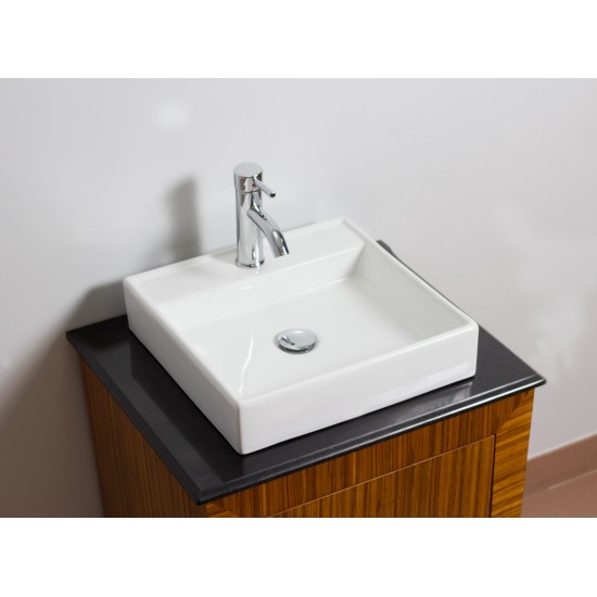 24-in. W Floor Mount White Vanity Set For 1 Hole Drilling Black Galaxy Top