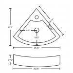 26.25-in. W Above Counter White Vessel For 1 Hole Center Drilling