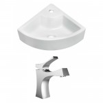 26.25-in. W Above Counter White Vessel Set For 1 Hole Center Faucet