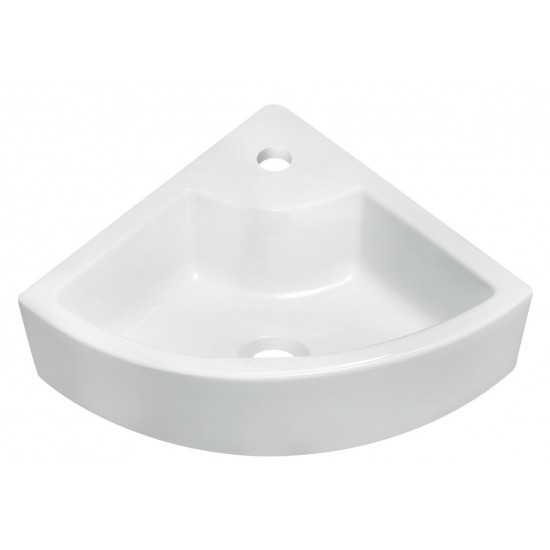 26.25-in. W Above Counter White Vessel Set For 1 Hole Center Faucet