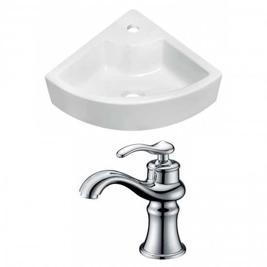 26.25-in. W Above Counter White Vessel Set For 1 Hole Center Faucet