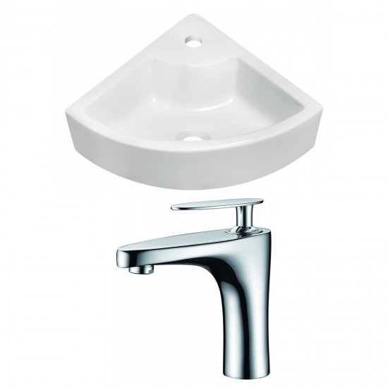 26.25-in. W Above Counter White Vessel Set For 1 Hole Center Faucet