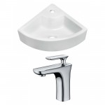 26.25-in. W Above Counter White Vessel Set For 1 Hole Center Faucet