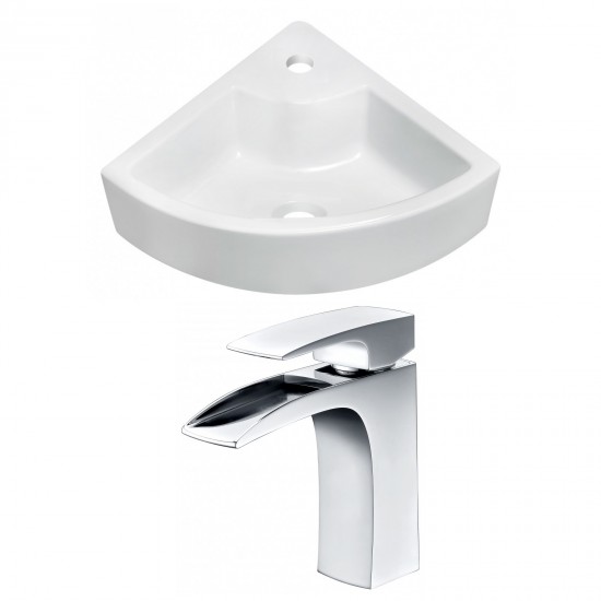 26.25-in. W Above Counter White Vessel Set For 1 Hole Center Faucet