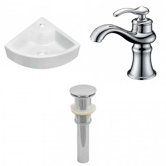 26.25-in. W Above Counter White Vessel Set For 1 Hole Center Faucet