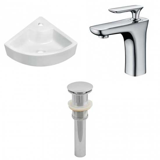 26.25-in. W Above Counter White Vessel Set For 1 Hole Center Faucet