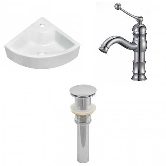 26.25-in. W Above Counter White Vessel Set For 1 Hole Center Faucet